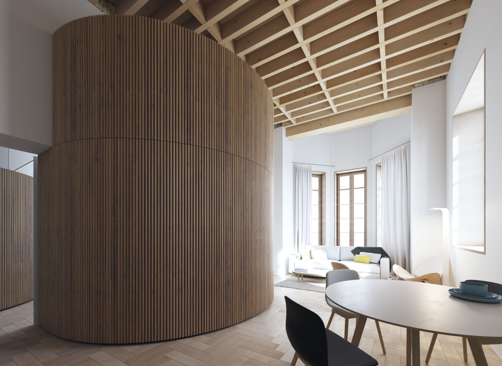 04 modern living room wood details